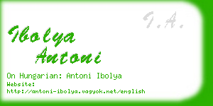 ibolya antoni business card